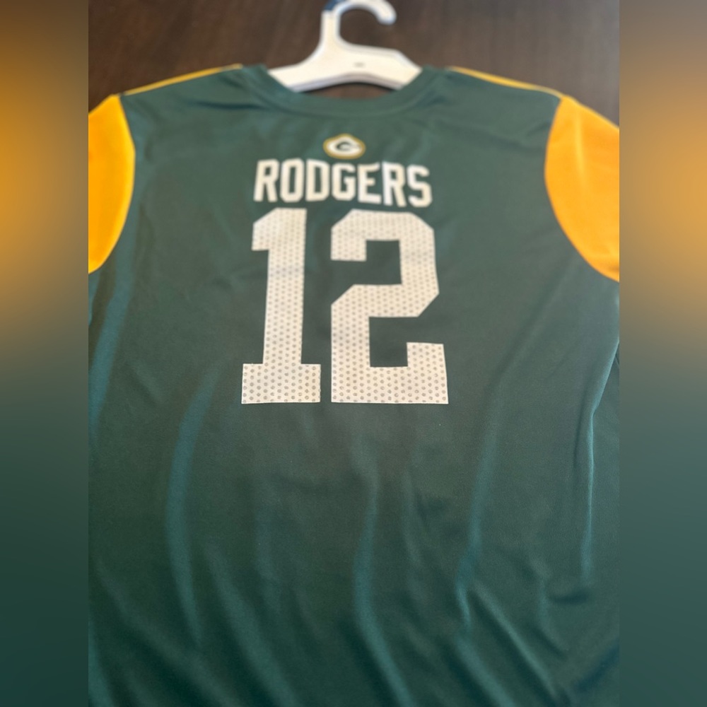Girl's NFL Team Apparel Packers Aaron Rodgers green/gold‎ Jersey Sz L (12/14) - Picture 7 of 8